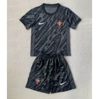 Camisa de Futebol Portugal Goleiro Equipamento Principal Infantil Europeu 2024 Manga Curta (+ Calças curtas)